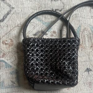 Madewell Woven Leather Crossbody Bag - dark brown